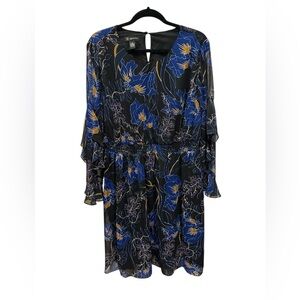 INC International Concepts Black and Blue Floral Dress